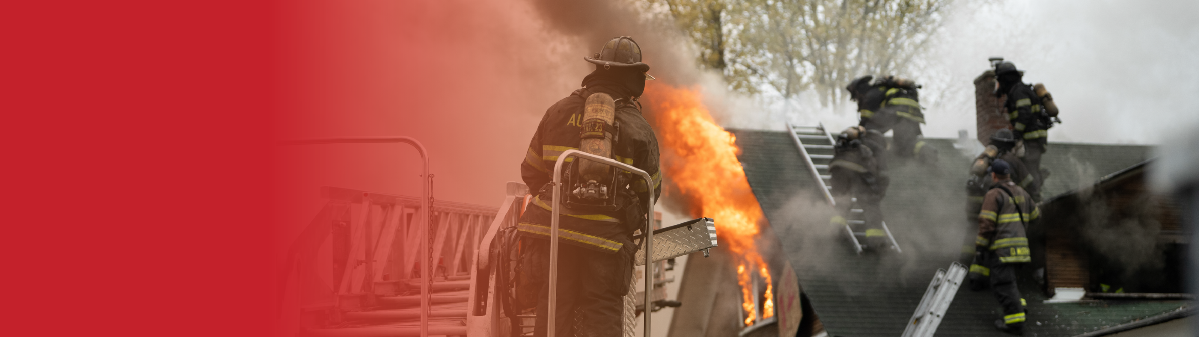 Firefighter puts out fire.