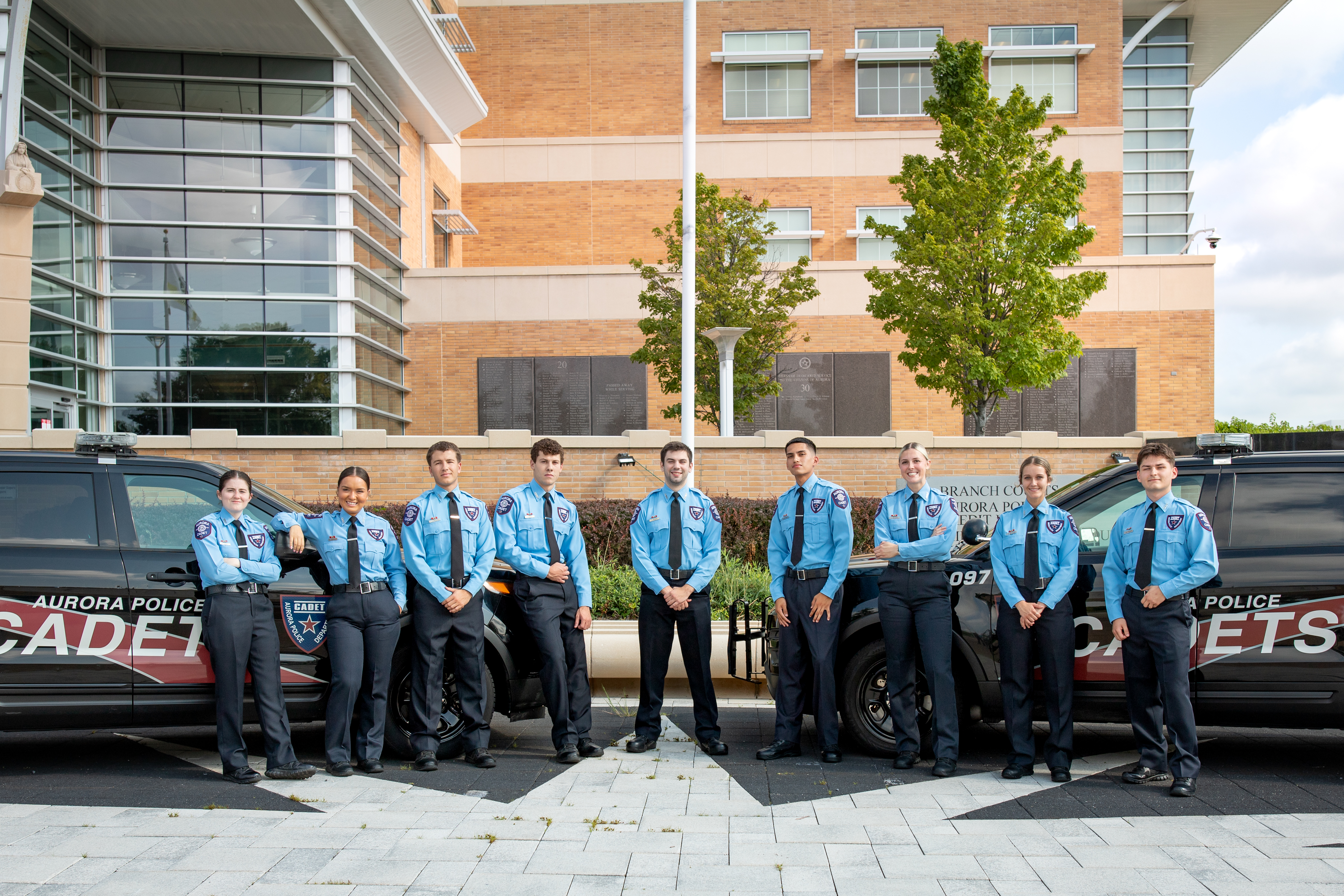 Police Cadets stationed outside Police Headquarters